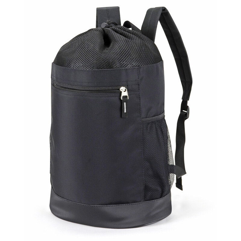 Tri-Mesh Microfiber Drawstring Backpack w/ Leather-like Bottom Travel Book Bag gallery