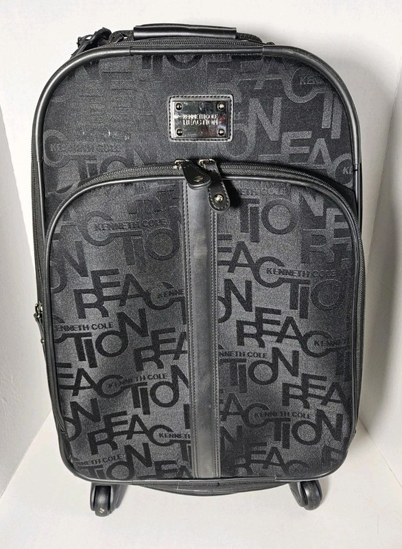 Kenneth Cole Reaction All-Over Logo Monogram Black Softside Rolling 24″ Suitcase