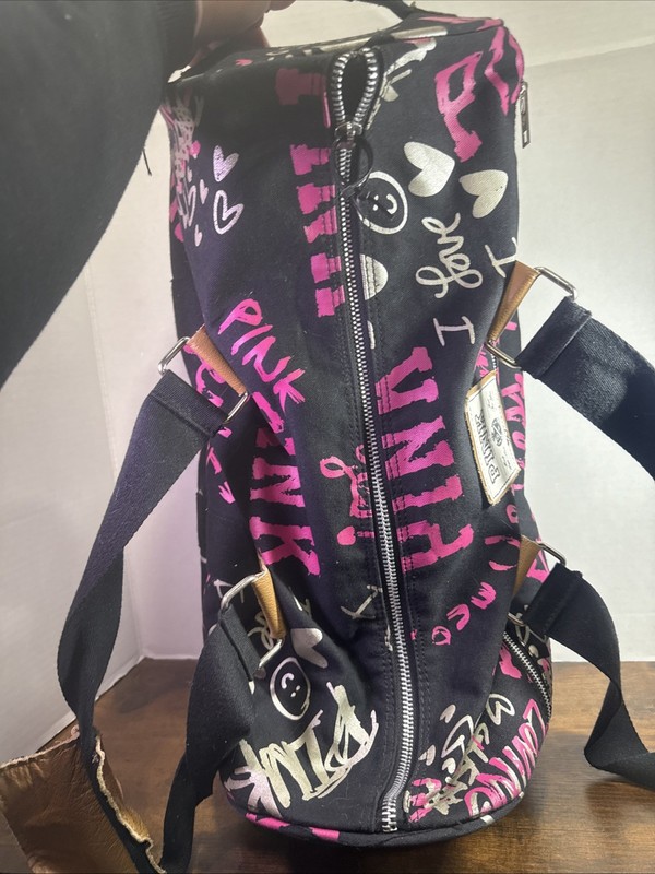 Victoria’s Secret Pink Rolling Luggage Suitcase I ❤️ Pink Duffle Bag 21”x12”
