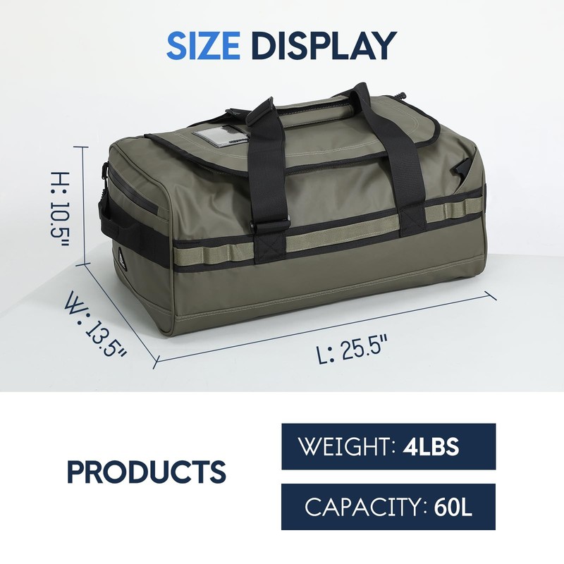 Water Resistant Backpack Duffle Heavy Duty Convertible Duffle Bag with Backpa... gallery