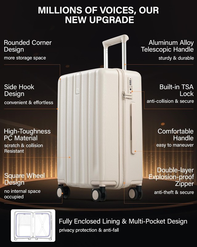 Hanke Upgraded Elite 29 Inch Extra Large Checked Luggage, PC Hard Shell Suitc... gallery