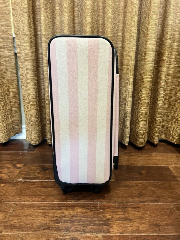 Victoria’s Secret Pink Stripe Carry On Luggage Y2K Glam Travel Suitcase gallery