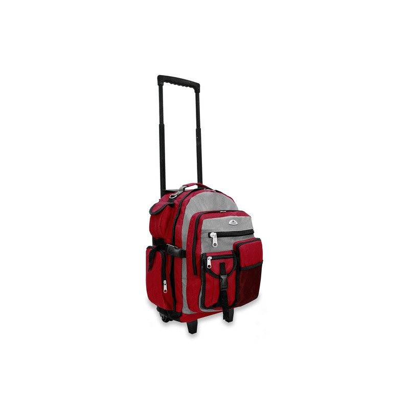 Deluxe Rolling Travel Backpack W/ Multiple Pockets & T-Grip Handle Adults New gallery