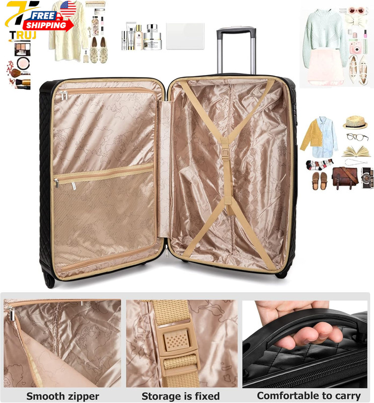 PU Leather Softshell Set Includes Large Travel Bag 20"Carry On 24"& 28"Suitcases gallery