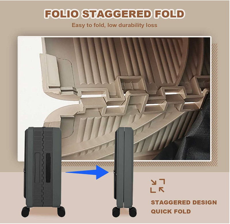 Travlr's Bubble Foldable /Collapsible 100% PP 20" cabin Luggage Trolley-Khaki gallery