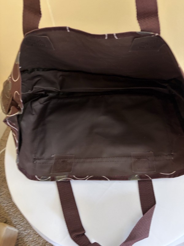 Brown Circle Pattern Travel Accessory Bag with Shoulder Strap & Exterior Pockets gallery