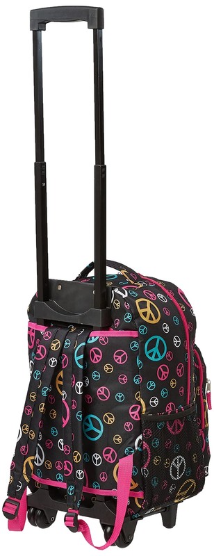 Rockland Double Handle Rolling Backpack Peace 17-Inch gallery