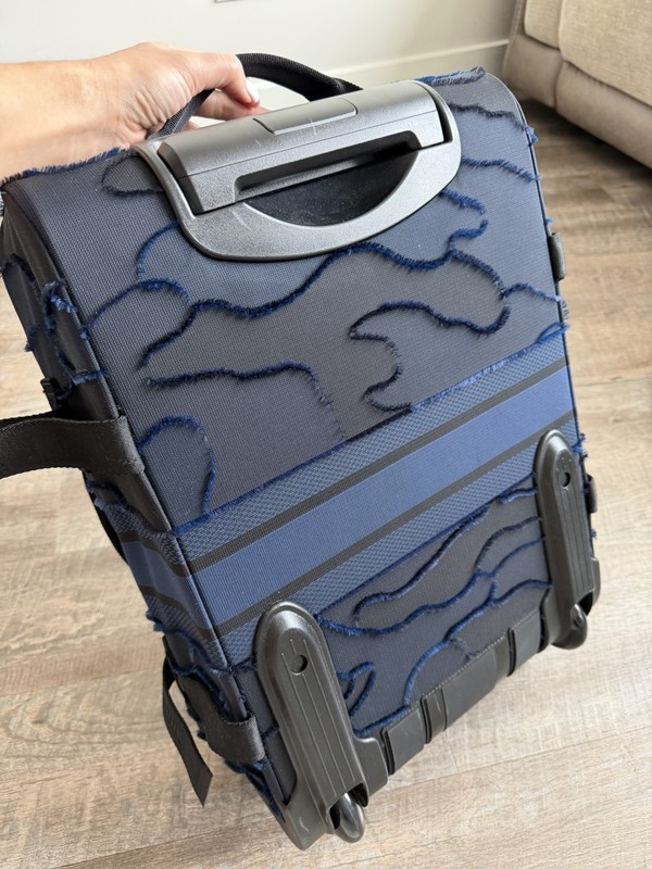 Christian Dior Blue Abstract Pattern Wheeled Suitcase with Adjustable Straps gallery