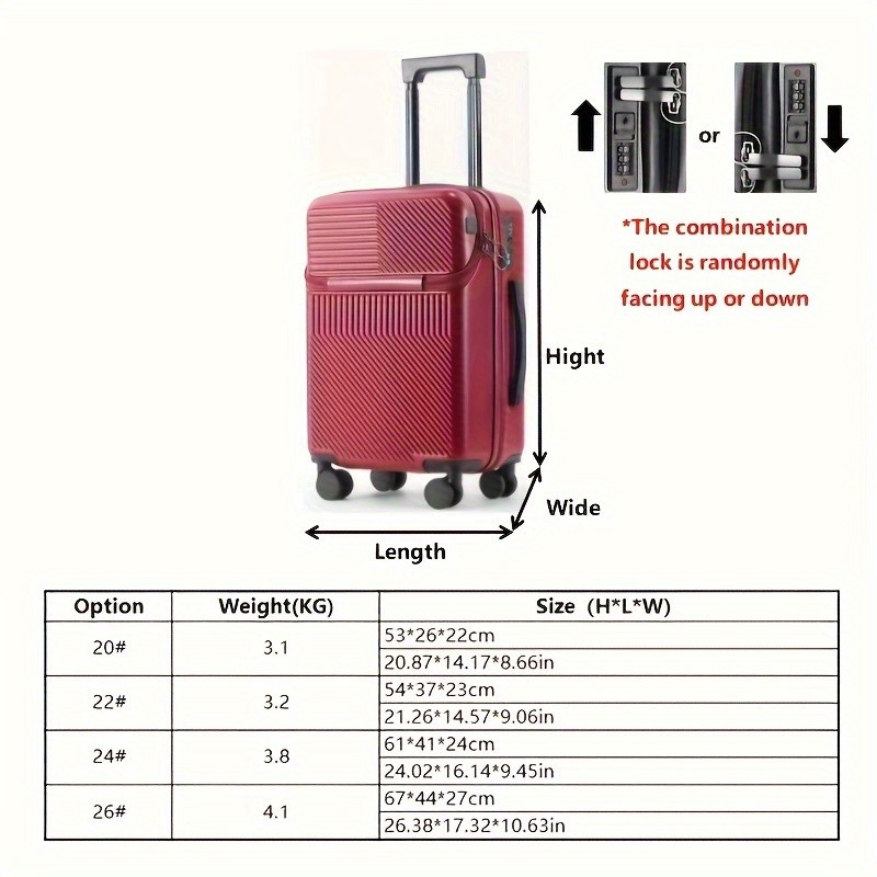 Hard Shell Luggage ABS+PC Suitcase Spinner Wheels & Lock USB Port Travel gallery
