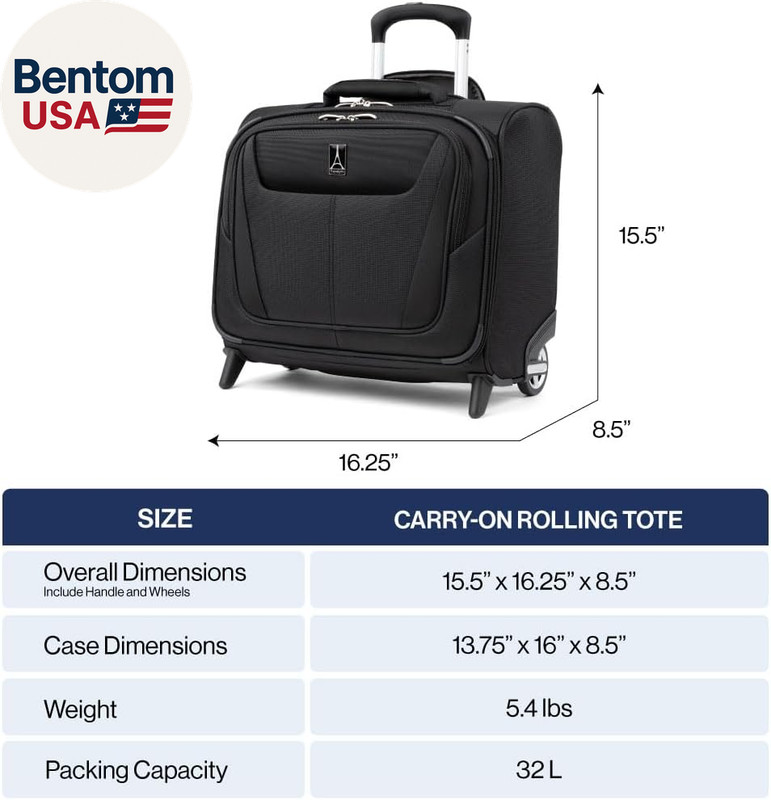 Maxlite 5 Softside Lightweight Rolling Underseat Tote Upright 2 Wheel Bag, Men a gallery