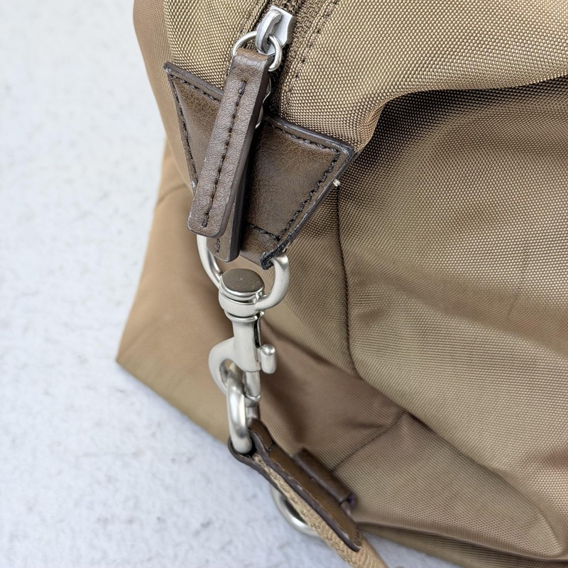 Fossil Duffel Bag Brown 19" Travel Case Adjustable Strap Carry On Nylon Leather gallery
