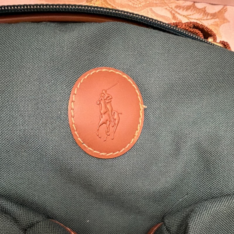 Brand New Polo Ralph Lauren Large Canvas Travel Bag Carry On Green/Brown Solid gallery