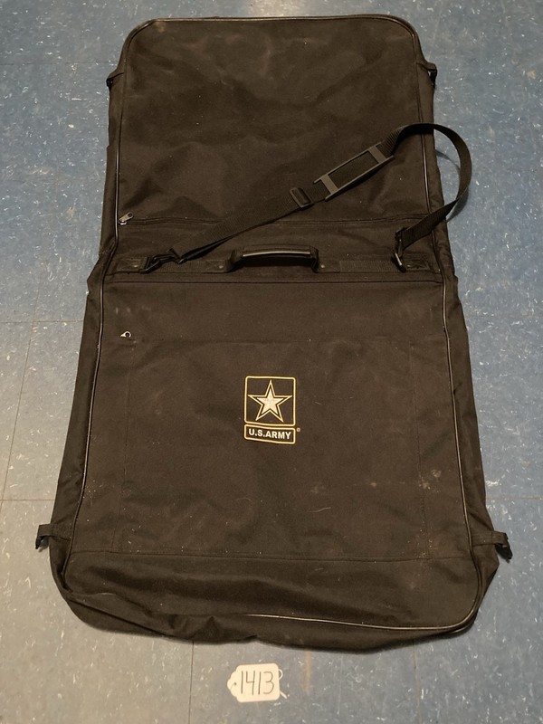 US ARMY Foldable Black Canvas Suit Garment Bag Military Class A Bag Carry On