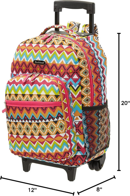 Double Handle Rolling Backpack, Tribal, 17-Inch gallery
