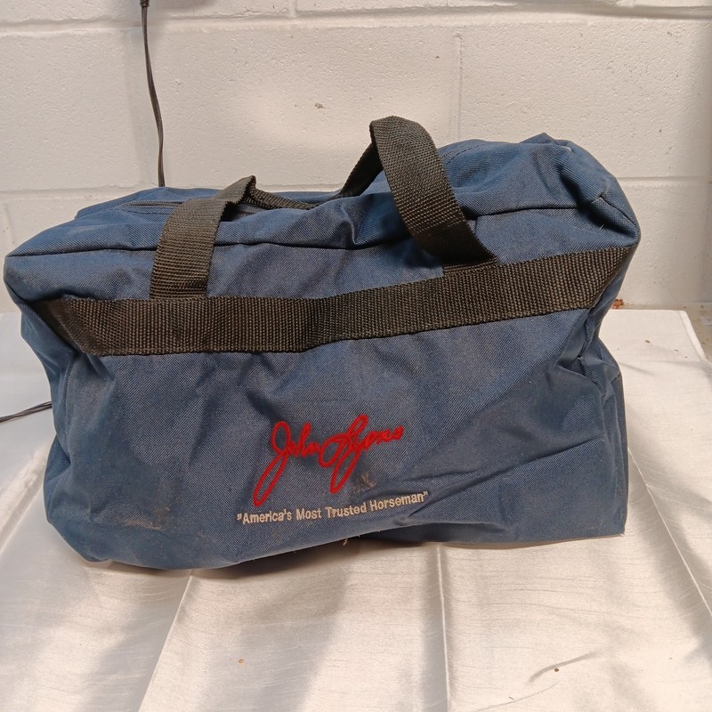 Wrangler Duffle Bag Blue Navy Rodeo Gear Travel John Lyons Horseman 18 x 12 x 8