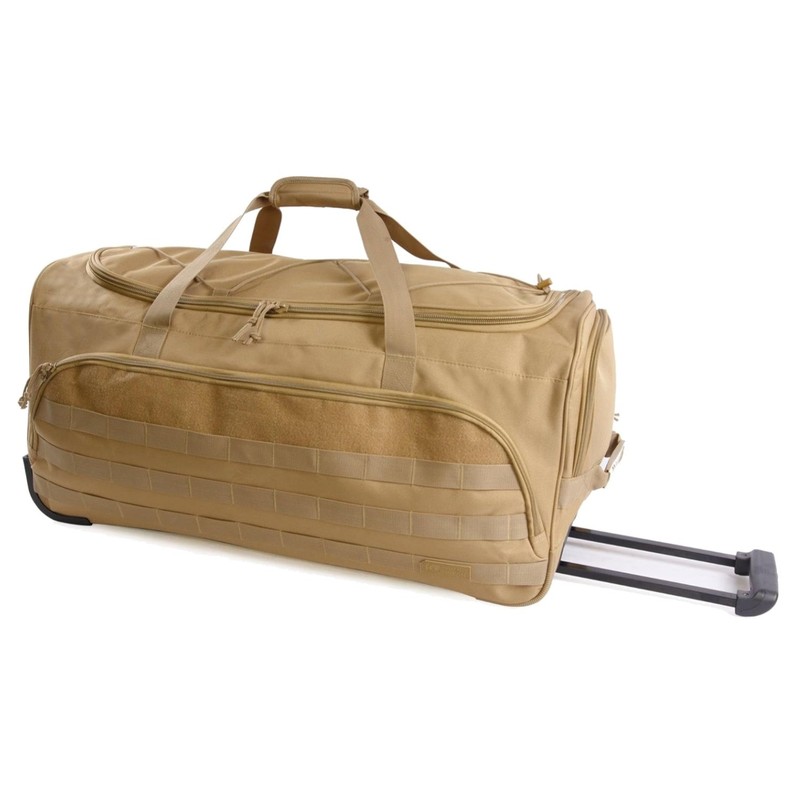 Versatile Squad Rolling Duffel Bag – 30″ Water-Resistant Polyester, Desert Color