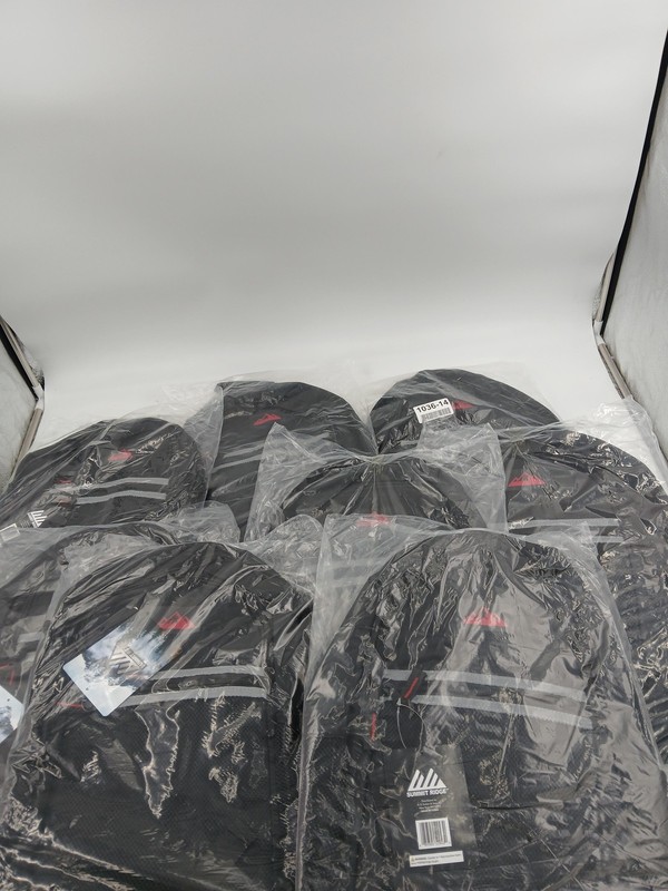 Lot of 8 Summit Ridge Backpacks Black School Travel Daypacks Reflective 18×12