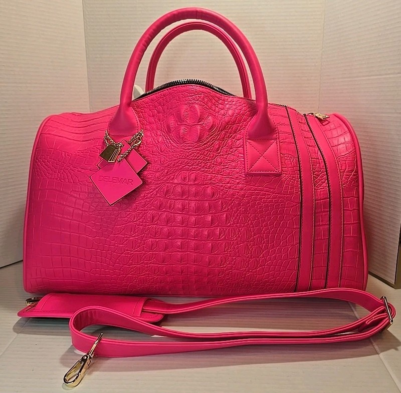 Tote & Carry Hot Pink Apollo 2 Duffle Premium Vegan Leather -Regular 20″