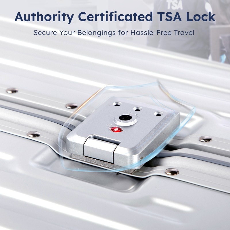 Luggage Aluminum Frame Liggage Hard Shell Travel Suitcase w/ TSA Lock USB Port gallery