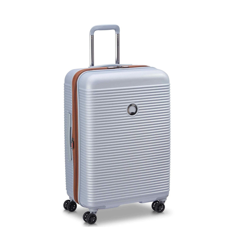 Freestyle 24" Medium Checked Expandable Spinner Luggage, Platinum