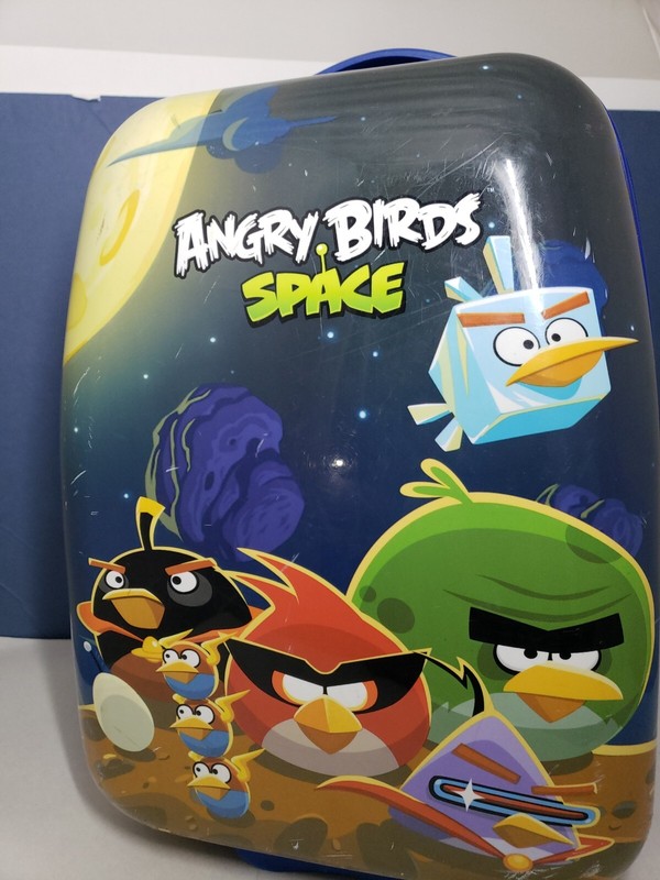 Angry Birds Space Hard Shell Carry On Luggage 2 Wheel Rolling Official Scuffs