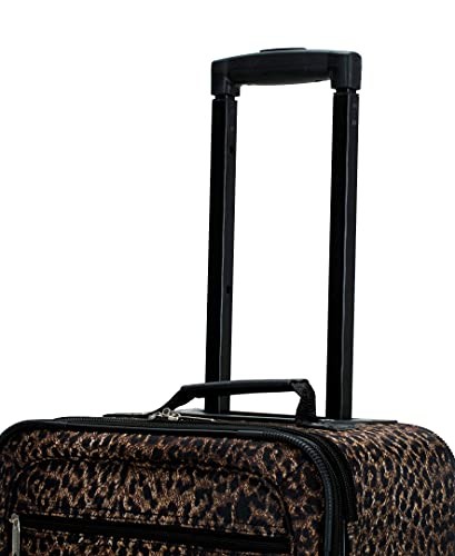 Rockland Vara Softside 3-Piece Upright Luggage Set, One Size, LEOPARD gallery