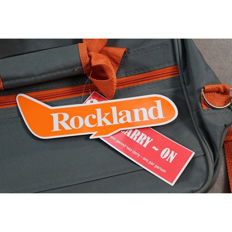 Rockland Gray Carry On Travel Bag Unisex Soft Case Adjustable Strap Orange Trim gallery