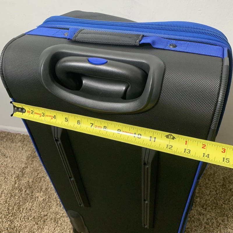 FŪL - Full Split Level Rolling Duffle Luggage Bag with Wheels - Black / Blue gallery