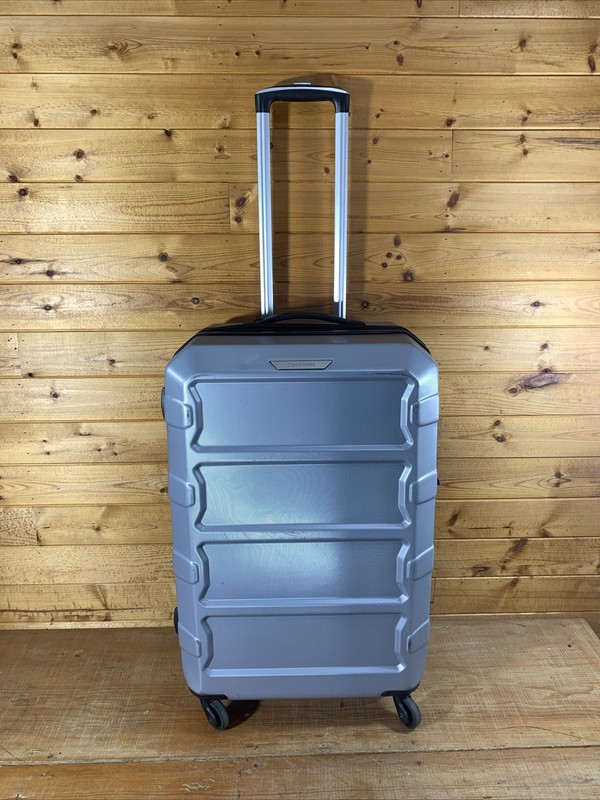 💙Samsonite Hardside Shell Expandable Luggage~Gray~Checked~Large 26″ Spinner