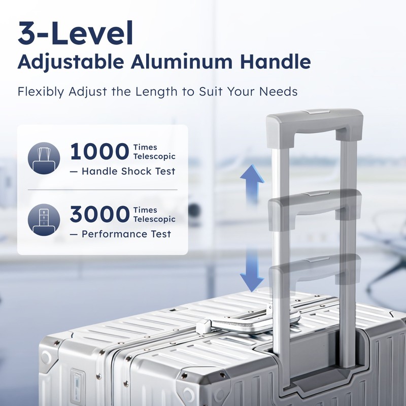 Luggage Aluminum Frame Liggage Hard Shell Travel Suitcase w/ TSA Lock USB Port gallery