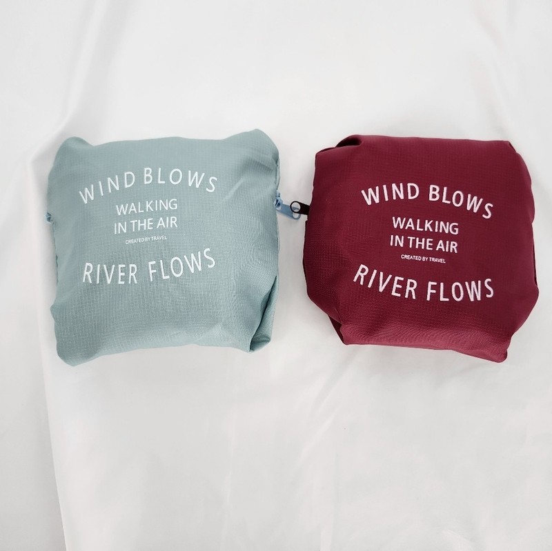 Packable Ripstop Duffle Bags Bundle Lot of 2 Light Blue Maroon Travel 18 X 12 gallery