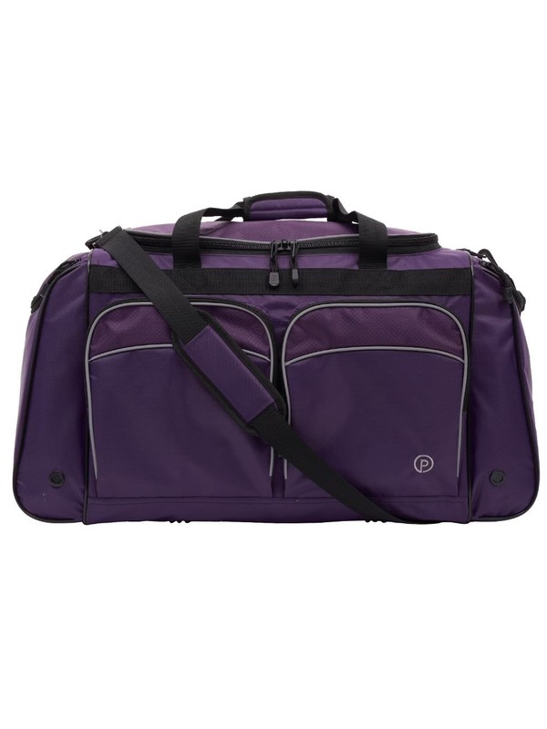 28″ Large Polyester Sport Travel Duffel Bag, Purple