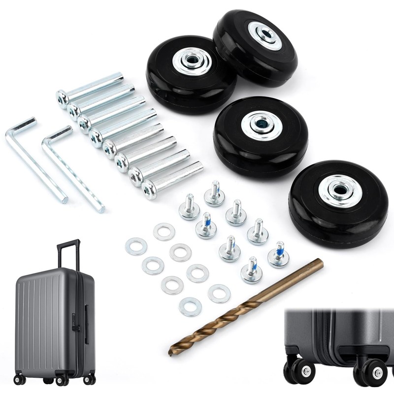 4 Pack 50x18mm Luggage Suitcase Replacement Wheels for Carry on Roller Bag