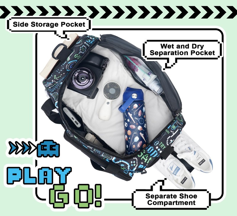 Foldable Duffle Bag for Girls,Overnight Bag with Shoe Compartment＆Wet Pocket,... gallery