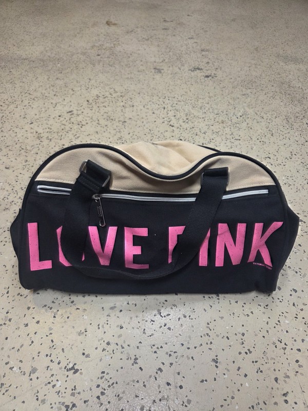 Victoria Secret “Pink” Carry On Suitcase/Duffel Bag Luggage Black Cream