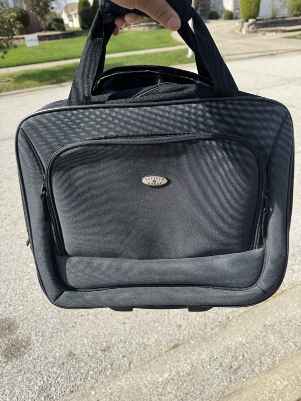 Pacific Coast Rolling Black 3 Compartment Carry On Travel Bag Luggage Laptop Bag
