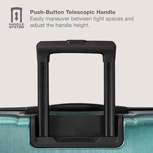Boren Expandable Hardside Rugged Checked-Large 30-Inch, No USB Port Teal gallery
