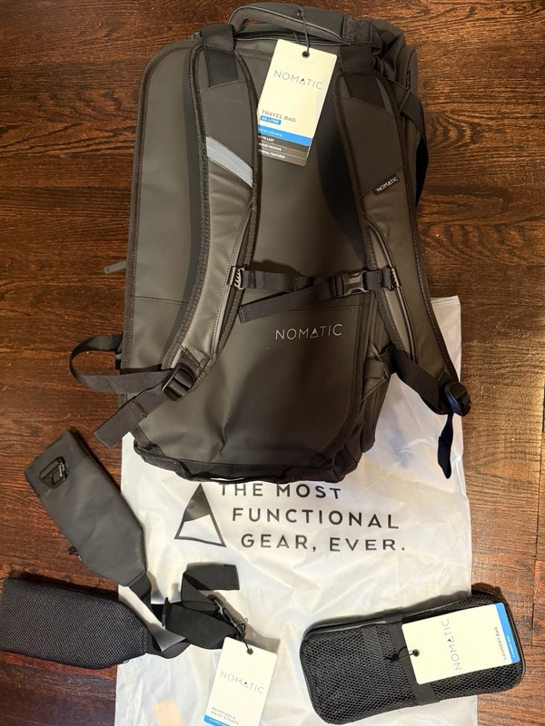 Nomatic v.2 40L Travel Bag – Black (TRBG40-BLK-02) With laundry Bag & Straps