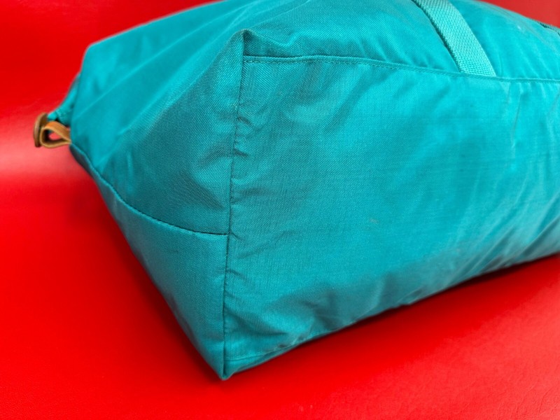Hartmann Packcloth Turquoise Nylon Leather Duffle Lightweight Carry Luggage Bag gallery