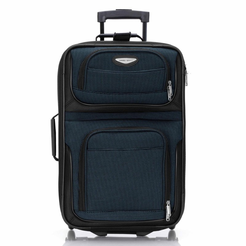 21" Navy Softside Expandable Carry-on Luggage with Wheels