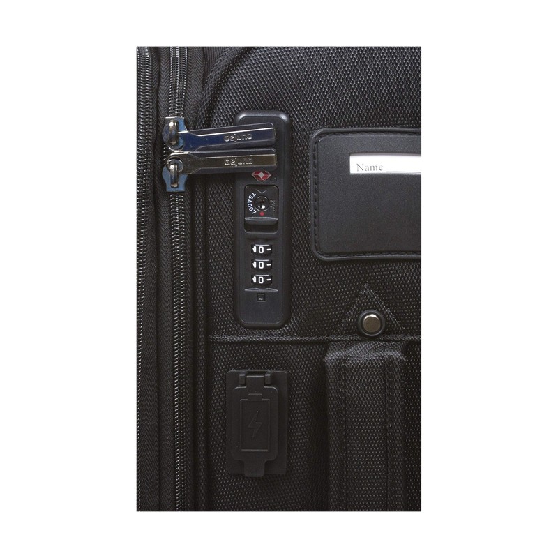 Dejuno Executive New Generation Spinner Luggage USB Port, Black, 3-Piece Set gallery