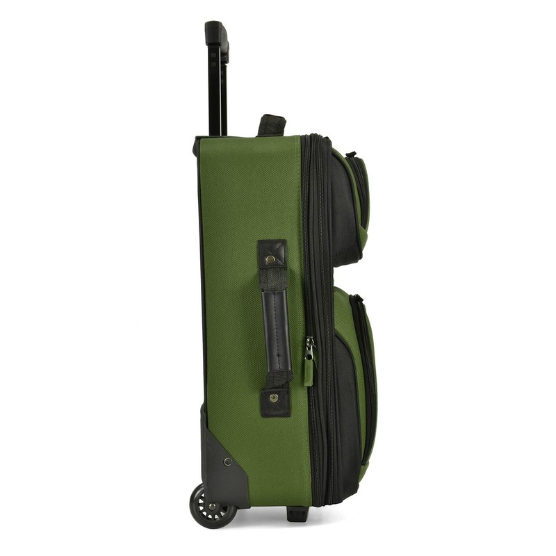 U.S. Traveler Rio 2-Pc Expandable Softside 20" Carry Luggage Set - Evergreen gallery