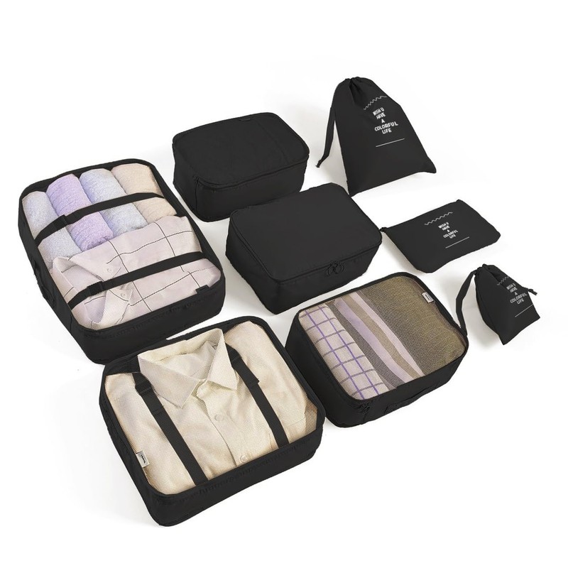 8 Set Packing Cubes for Suitcases Travel Luggage Packing Organizers,Travel Es…
