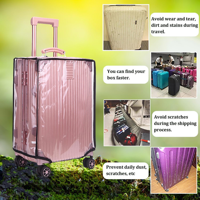 Clear PVC Suitcase Cover Protectors, 24/28 Inch Suitcase Covers Waterproof gallery