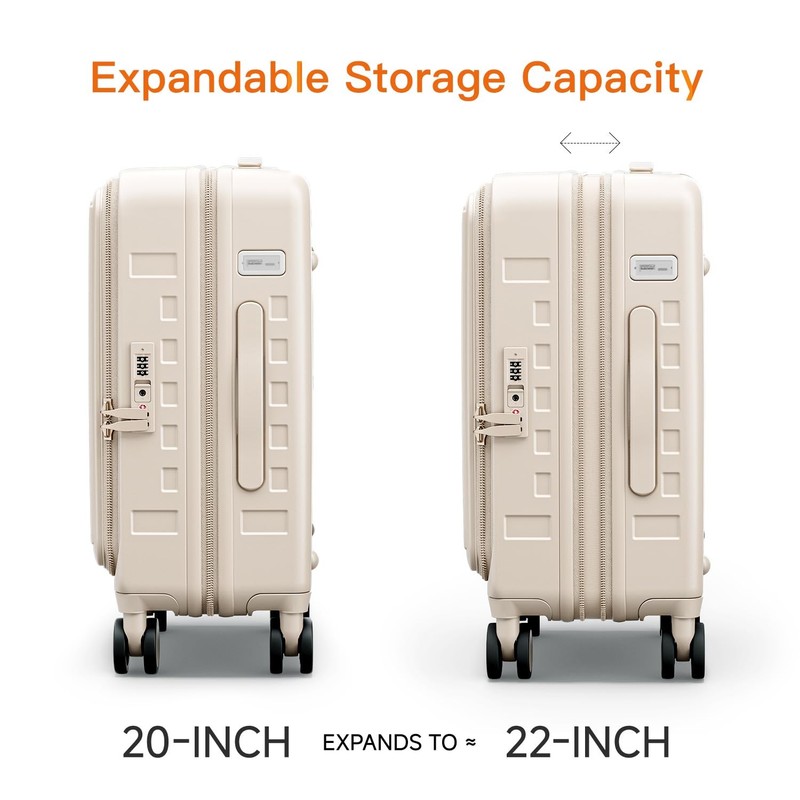 Expandable Lightweight PC Hard Shell Suitcase, 20-inch Carry On Luggage with ... gallery
