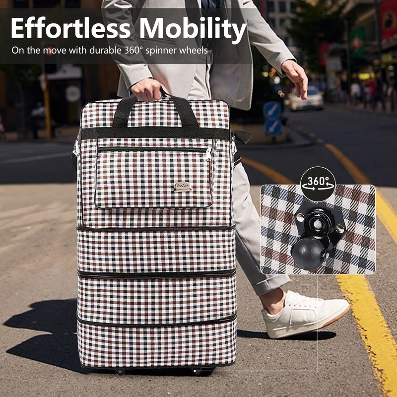 30 Inch Expandable Duffle Luggage Bag Foldable Travel Bag with 4 Rolling Wheels gallery