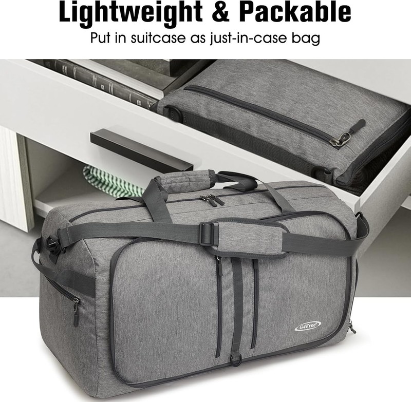 40L/65L Foldable Duffel Bag Water-Repellent Travel Backpack Lightweight Carry gallery