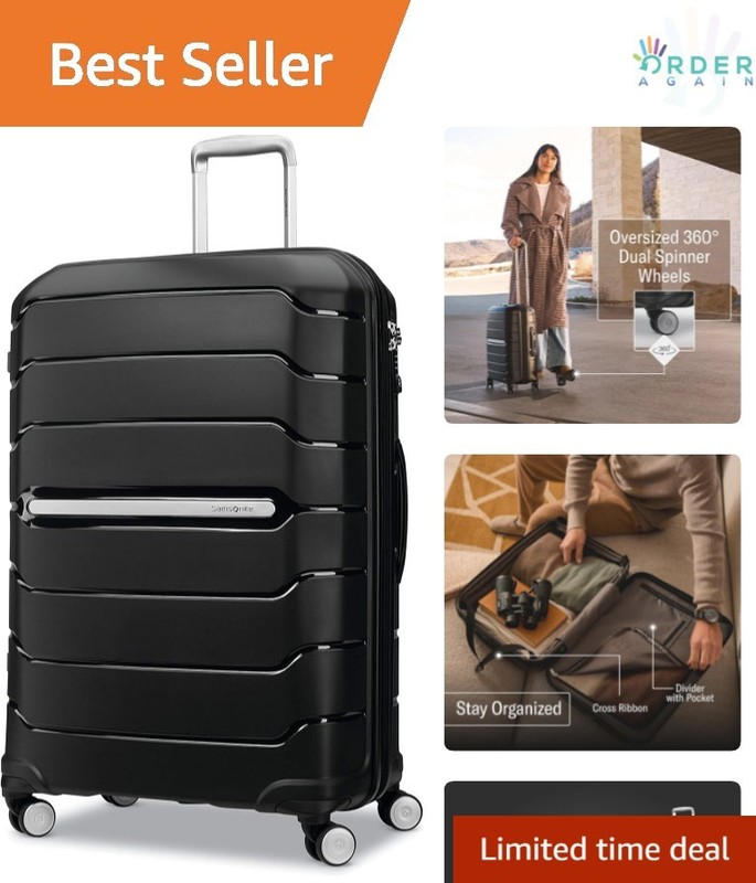 Large Checked Luggage Polypropylene Expandable Spinner TSA Lock Durable