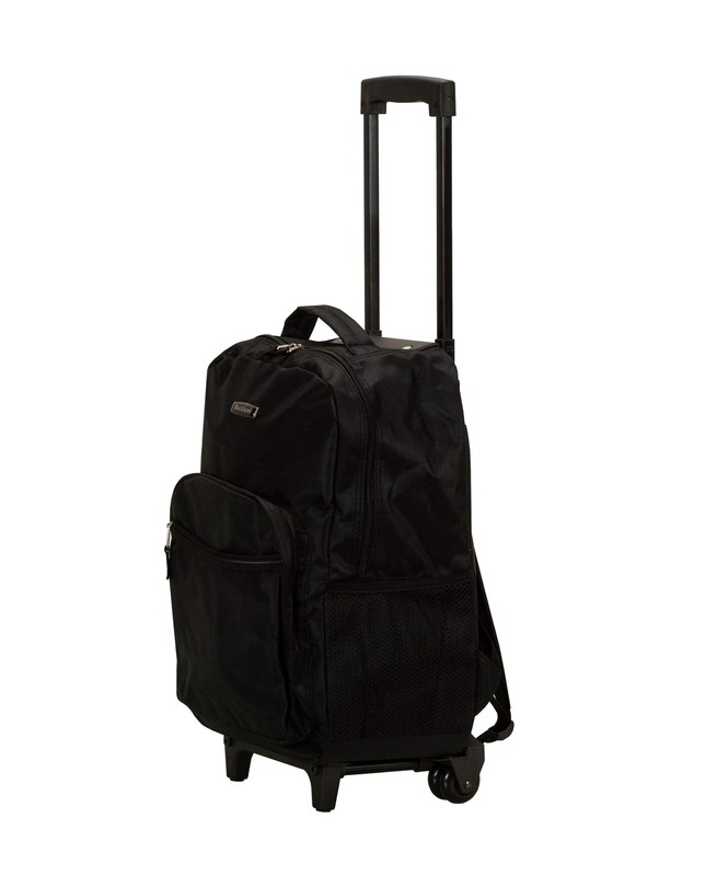 Rockland Double Handle Rolling Backpack Black 17-Inch gallery