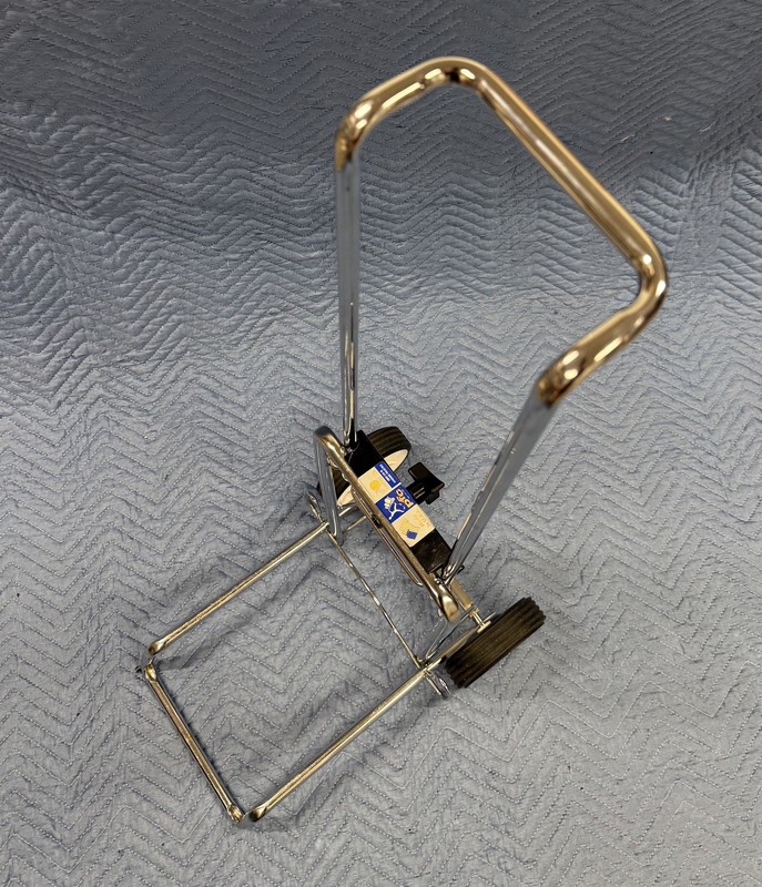 Vintage PFC Travel Caddy Luggage Carrier Cart Dolly Chrome Collapsible USA Made